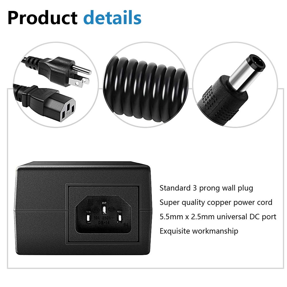 SHNITPWR 24V DC Power Supply 24 Volt 5A 120W Power Adapter 100V~240V AC to DC Converter Transformer 5.5x2.5mm Plug for 5050 3528 LED Strip Light 3D…