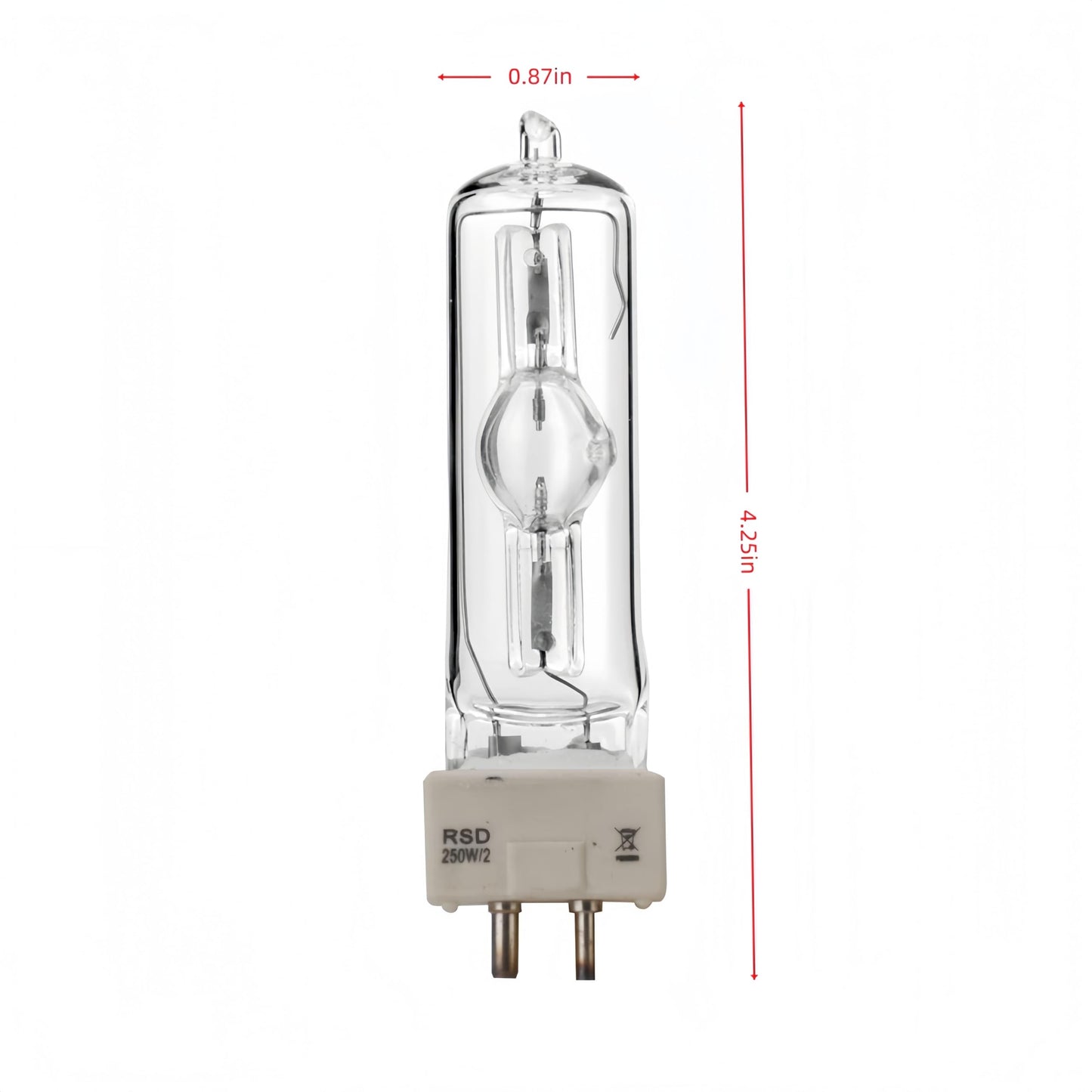 Tawelun 2PCS MSD 250W/2 Lamp 8500K GY9.5 Base Metal Halide Bulb, MSD250 Lamp High Brightness,Ideal for Moving Head Beam Lights, Stage, DJ, Disco