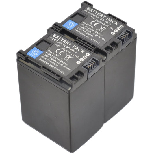 BTBAI Compatible bp-827 Battery for bp-809 bp-819 Digital Camera Video Camcorder (2X Battery+Charger USB Dual)