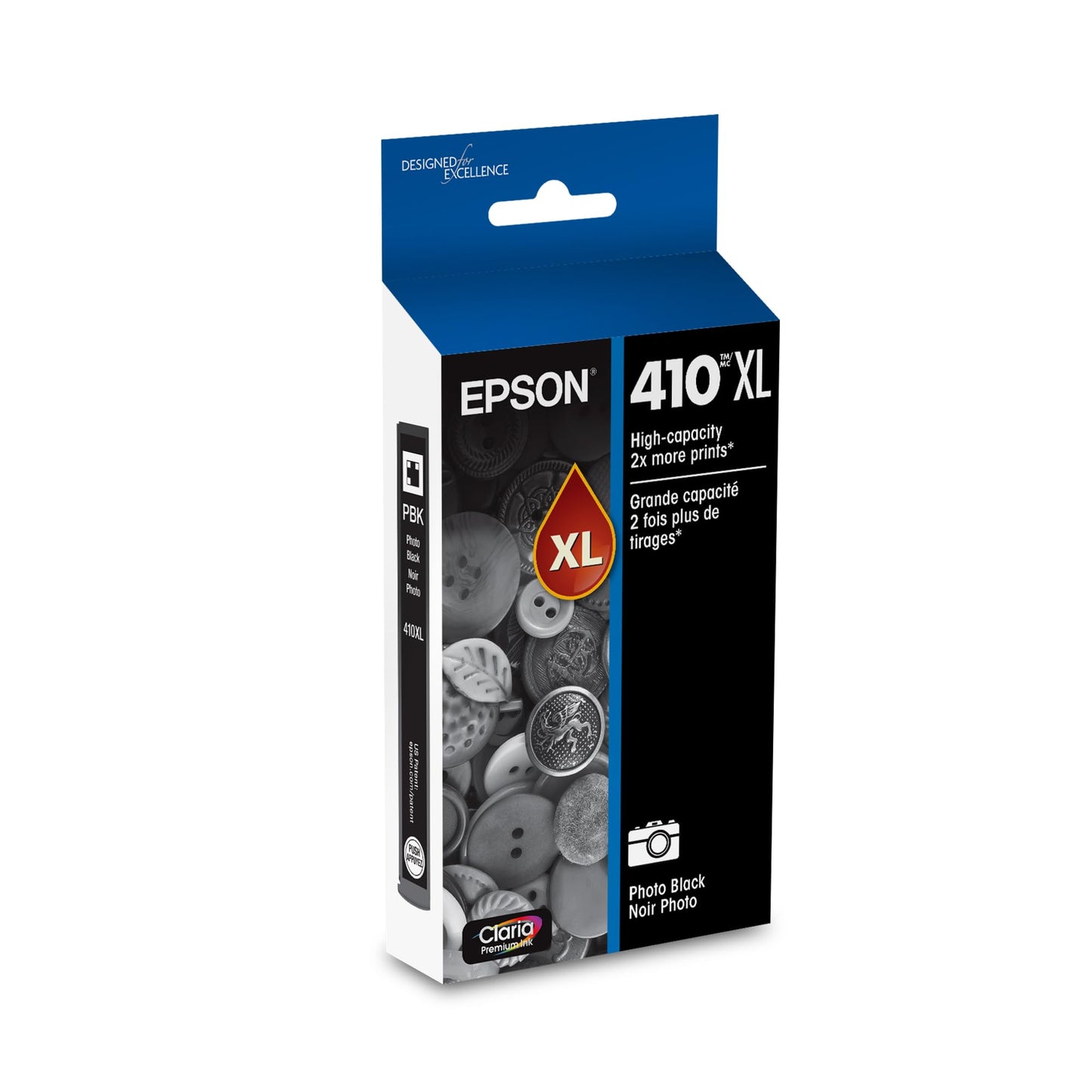 EPSON 410 Claria Premium Ink High Capacity Photo Black Cartridge (T410XL120) Works with Expression XP-530, 630, 640, 7100, 830
