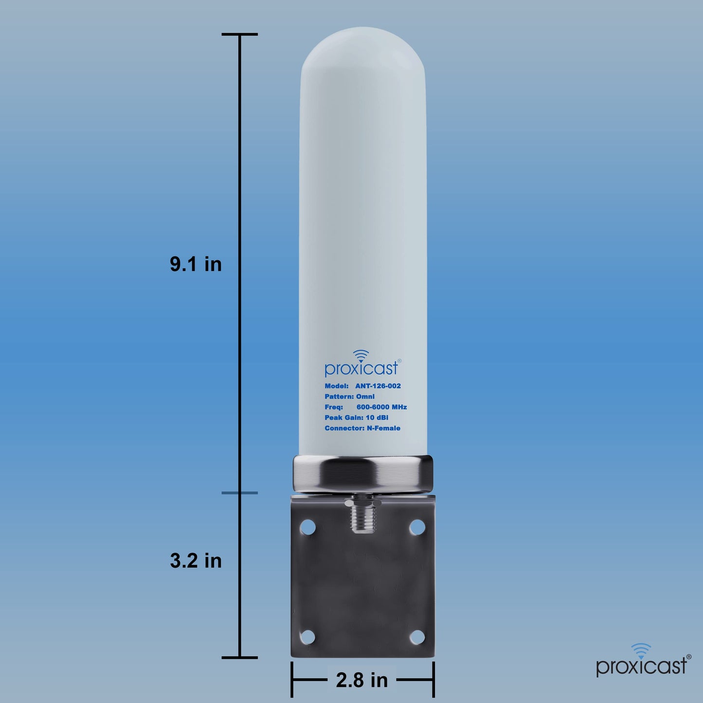 Proxicast High Gain 10 dBi Universal Wide-Band 4G / LTE, 5G & WiFi Omni-Directional Outdoor Pole/Wall Mount Antenna for Verizon, AT&T, T-Mobile