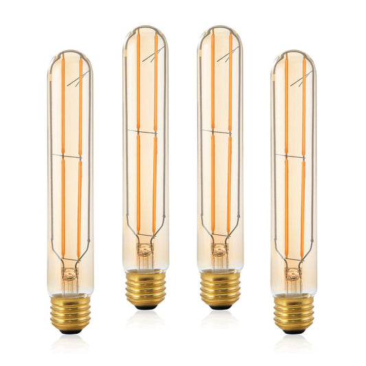 VCTC Lighting E26 LED Bulb Dimmable Amber Tubular Edison Bulb, 6W Equal 60 Watt Light Warm 2200K,T10 for Rustic Pendant,Industrial Wall sconces Bulbs