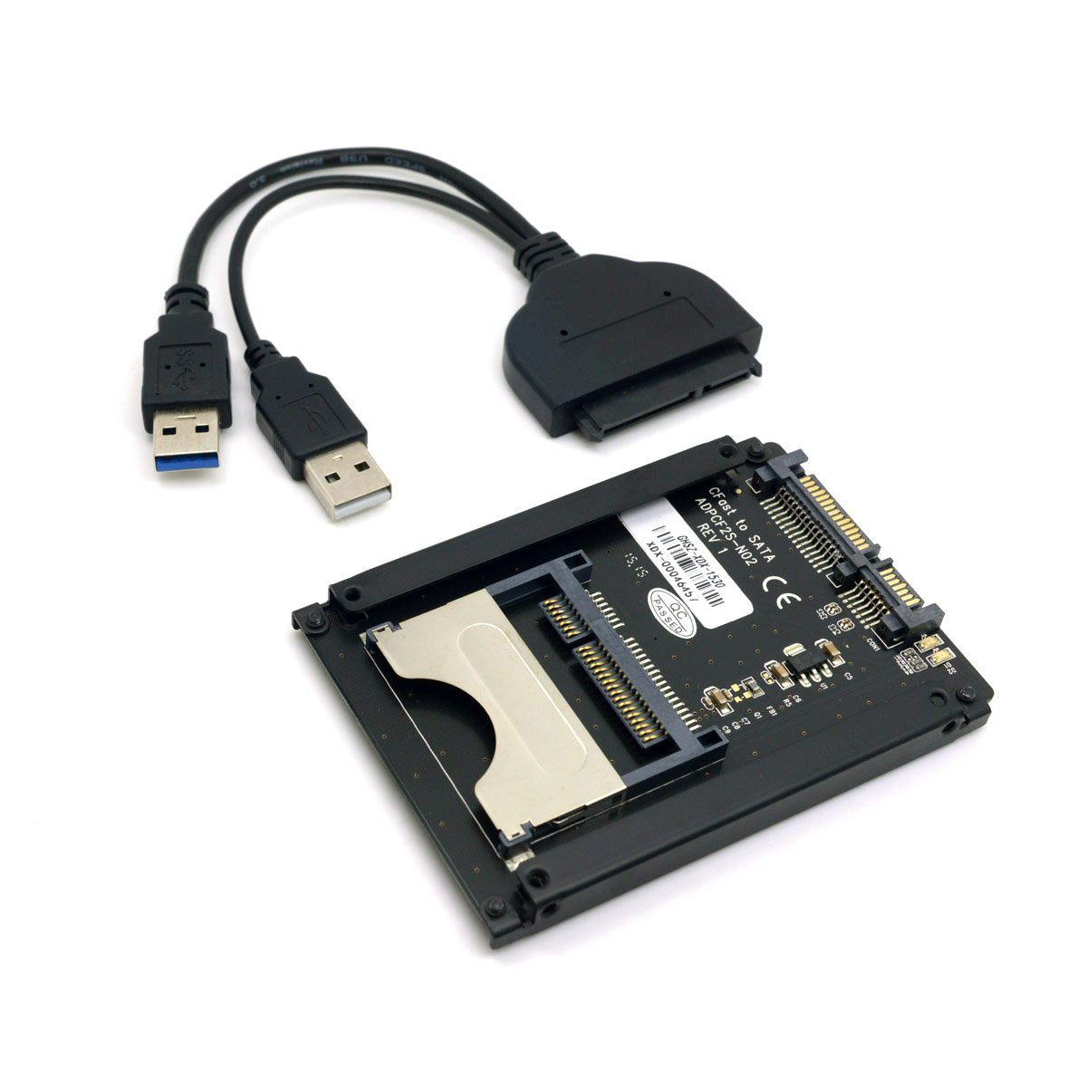 Cablecc SATA 22Pin to USB 3.0 to CFast Card Adapter 2.5 inch Hard Disk Case SSD HDD CFast Card Reader for PC Laptop