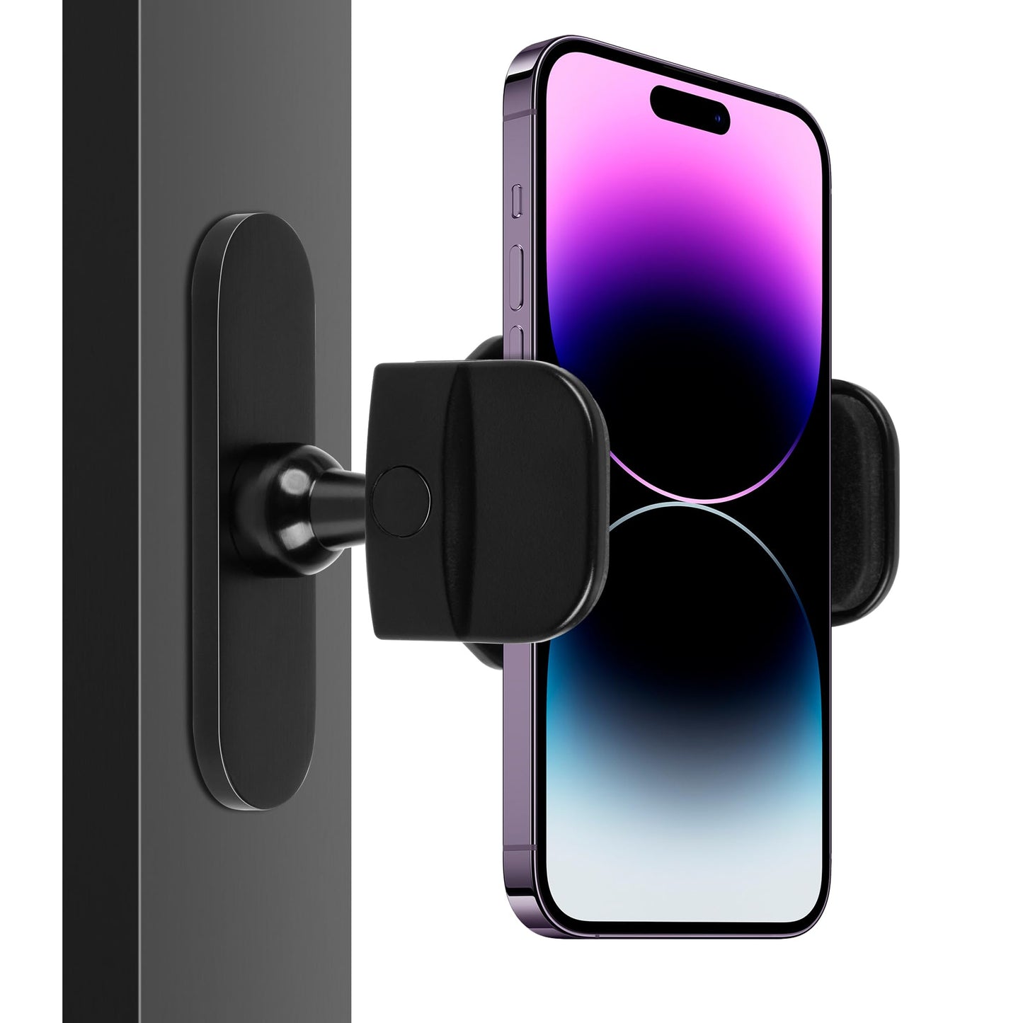 WiwiIron Magnetic Phone Holder for Gym, Portable Gym Magnetic Phone Holder, 360 Degree Adjustable, Compatible with 4.7-6.5’’ Smartphones (Black)