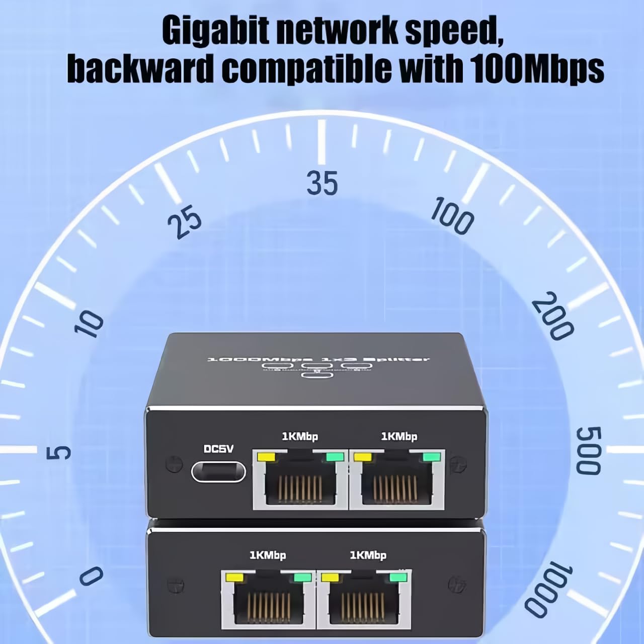 Aimery Ethernet Splitter High Speed Gigabit, 1000Mbps Ethernet Splitter 1 to 3[3 Devices Simultaneous Networking], RJ45 Splitter Adapter with USB