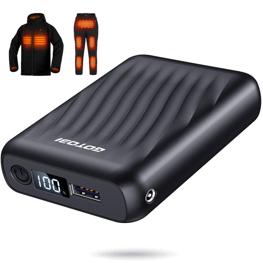 GOTOBI ?????? ???????????????? Heated Jacket Battery Pack - Power Bank with LED Display and 2 Adapter Cables for Wulcea, ULUSERN, Genovega, and Other Outdoor