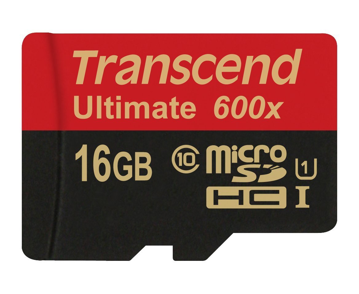 Transcend 16 GB MicroSDHC Class 10 UHS-I Memory Card with Adapter 90 Mb/s (TS16GUSDHC10U1)