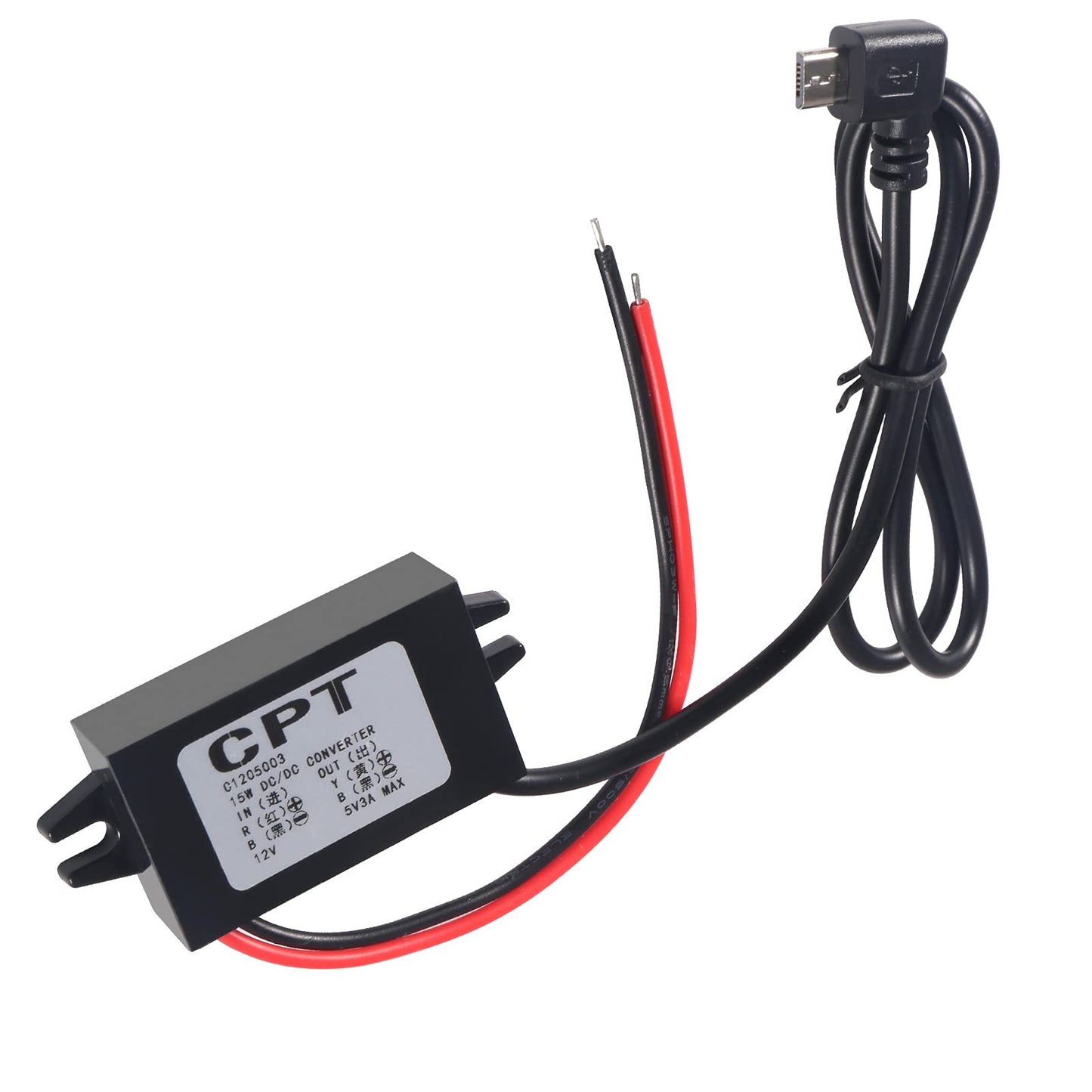 Aoicrie DC-DC 12V to 5V 3A Micro Dual USB Converter Voltage Step Down Regulator Waterproof Power Converters for Car Smartphone