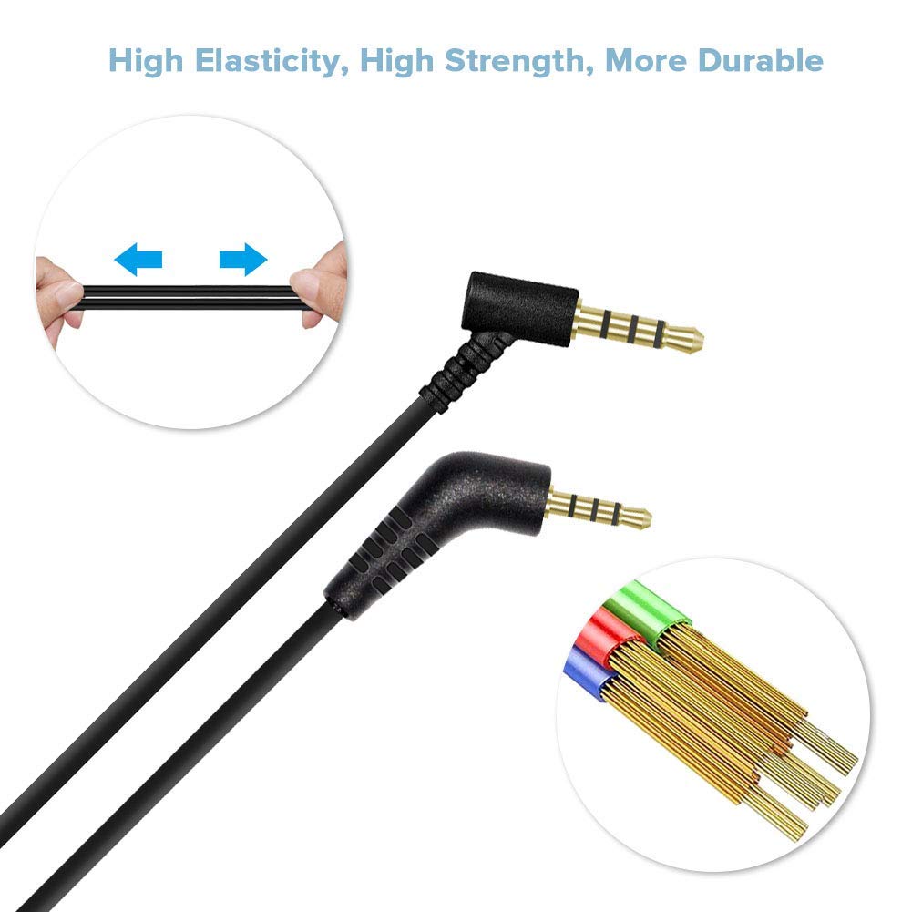 Alitutumao Replacement Audio Cable Cord Extension Wire Compatible with Bose QuietComfort 3 QC 3 Headphones, 4.6FT