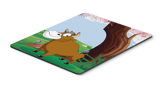 Caroline's Treasures APH7628MP Bull Under The Tree Mouse Pad, Hot Pad or Trivet for Home Office Gaming Working Computers Laptop Mouse Mat,Washable
