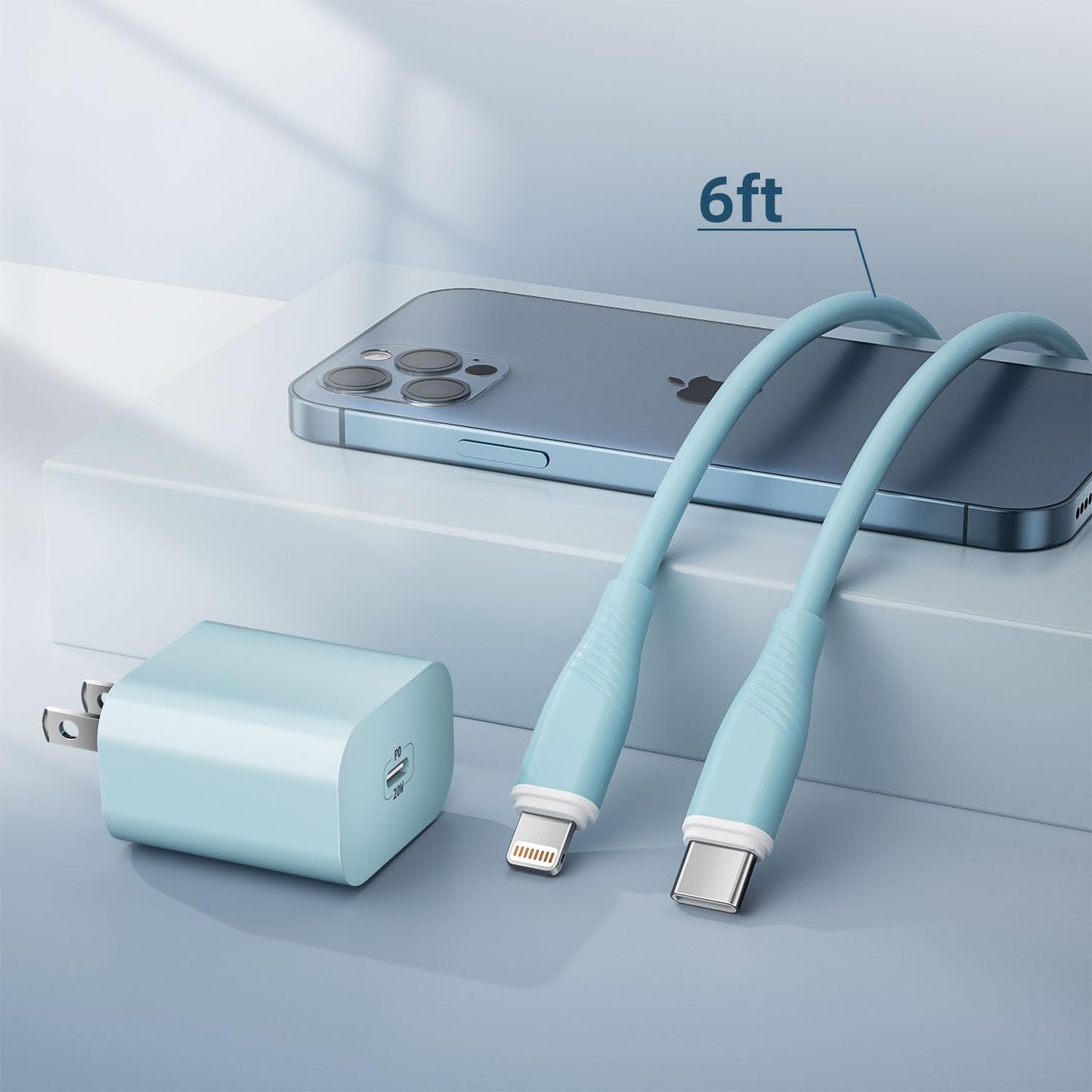 LSA Apparel iPhone Charger Fast Charging 20W PD USB-C Wall Charger and 6 FT USB C Charging Cable iPhone Fast Charger Compatible with iPhone 14 13 12
