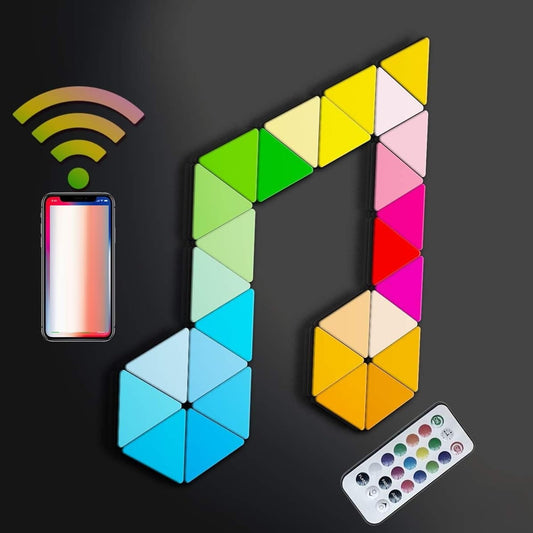 Koozam Smart Wall LED Light Panels | Create Customized Art Wall Decor & Watch As The Sound Activated Tiles Change Color with Music | WiFi Lighting