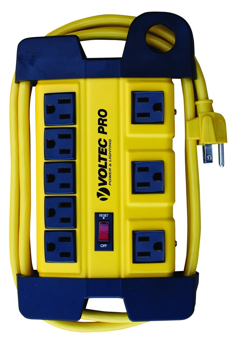 Voltec Industries 11-00227 8 Outlet HD Power Station - Heavy-Duty Surge Protector Strip Extension Cord for Homeowners, Commercial, Workshop & Office