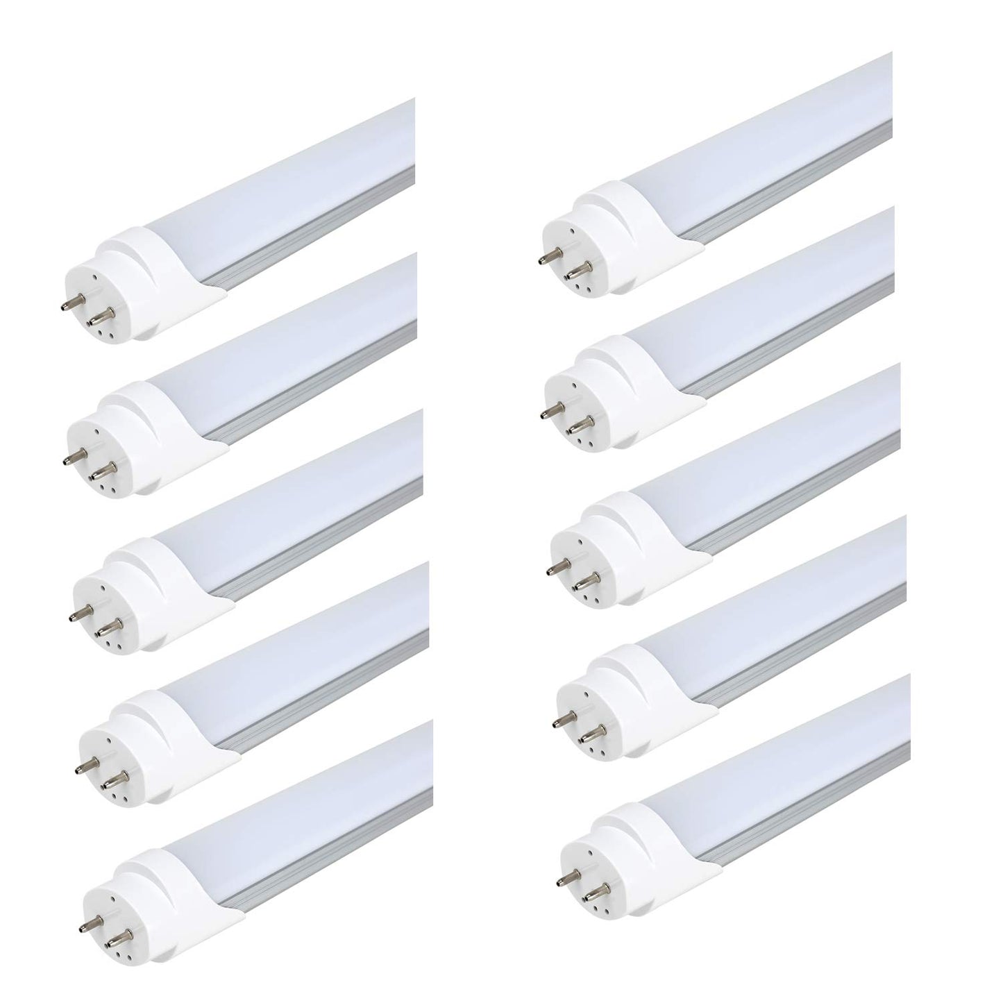 HMINLED 4FT T8 T10 T12 LED Tube Light Bulbs 48" G13 22W 6000K Cool White AC85-265V Fluorescent Replacement Dual-end Powered Ballast Bypass Milky Cover