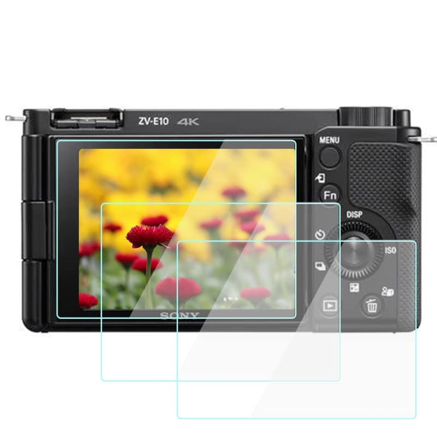 ZVE10 Screen Protector Anti-Scrach Anti-Bubble Ultra-Clear 9H Tempered Glass 3-Pack, Compatible for Sony ZV-E10 ZV1 A7C A7III Camera