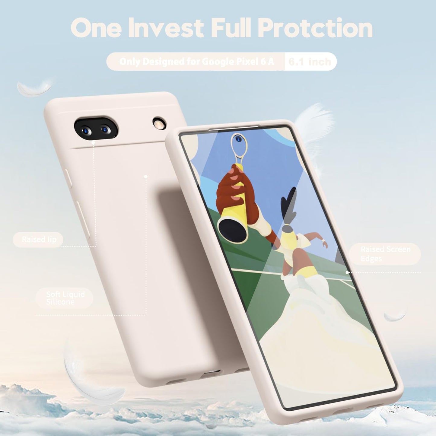 oakxco for Google Pixel 5 Phone Case Liquid Silicone,Cute Thin Slim Soft Rubber TPU Plain Smooth Gel Cover for Women Girl Design, Matte Solid