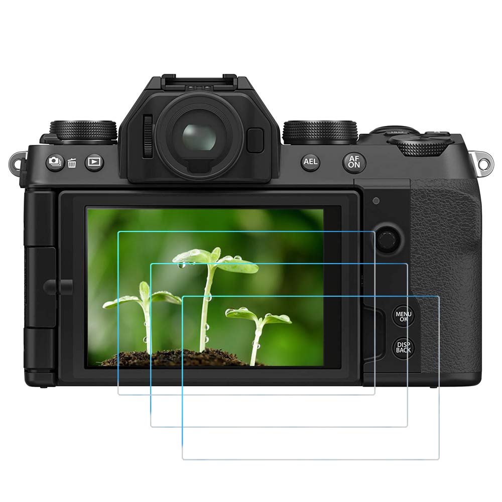 FANZR Screen Protector Compatible for Fujifilm X-T30II, X-T30, X-S10, X-T20, X-T10 Camera (3 Pack), 0.3mm 9H Anti-Scratch Tempered Glass