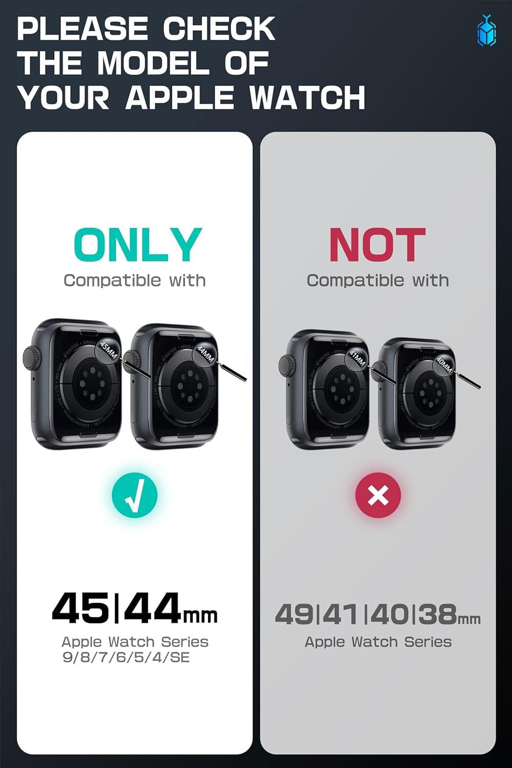 SUPCASE [Unicorn Beetle Pro] Designed for Apple Watch Series 7/6/SE/5/4 [45/44mm], Rugged Protective Case with Strap Bands (RoseGold)