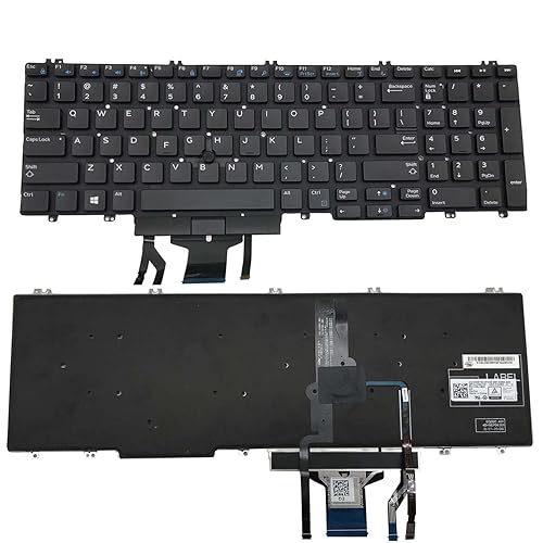 for DELL Precision 7530 7730 E7530 M7530 7540 7740 Series Black Frameless, with Backlight, with Mouse Stick 0DK60 00DK60 266YW 0266YW 06P79 006P79 US