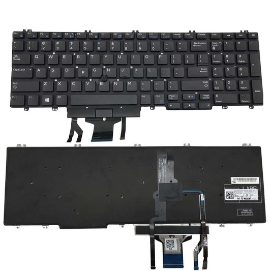 for DELL Precision 7530 7730 E7530 M7530 7540 7740 Series Black Frameless, with Backlight, with Mouse Stick 0DK60 00DK60 266YW 0266YW 06P79 006P79 US