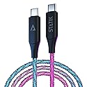 Statik Light Up Charger Cable - GloBright Braided LED Charging Cable, Glowing Super Fast Charging 100W Light Up Cable, Data Transfer, Lighted Phone
