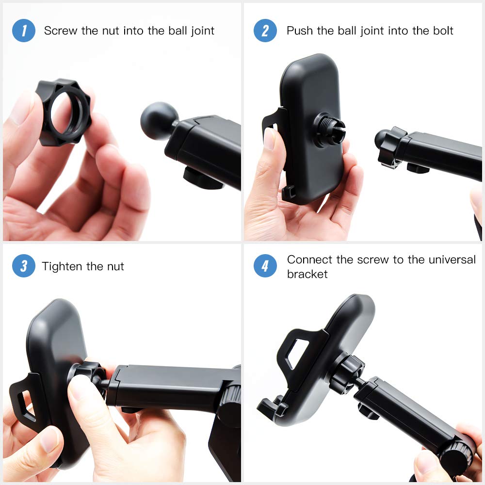 SONKIR Car Phone Mount, Dashboard & Windshield Cell Phone Holder Stand with One-Touch Design 360° Rotation for All Smartphones