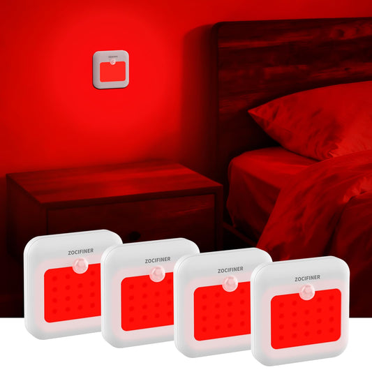 ZOCIFINER Red Light Motion Sensor Night Lights Rechargeable Battery Red Light Stick-on Magnetic Red Lights Sleep Aid Red Night Light for Bathroom
