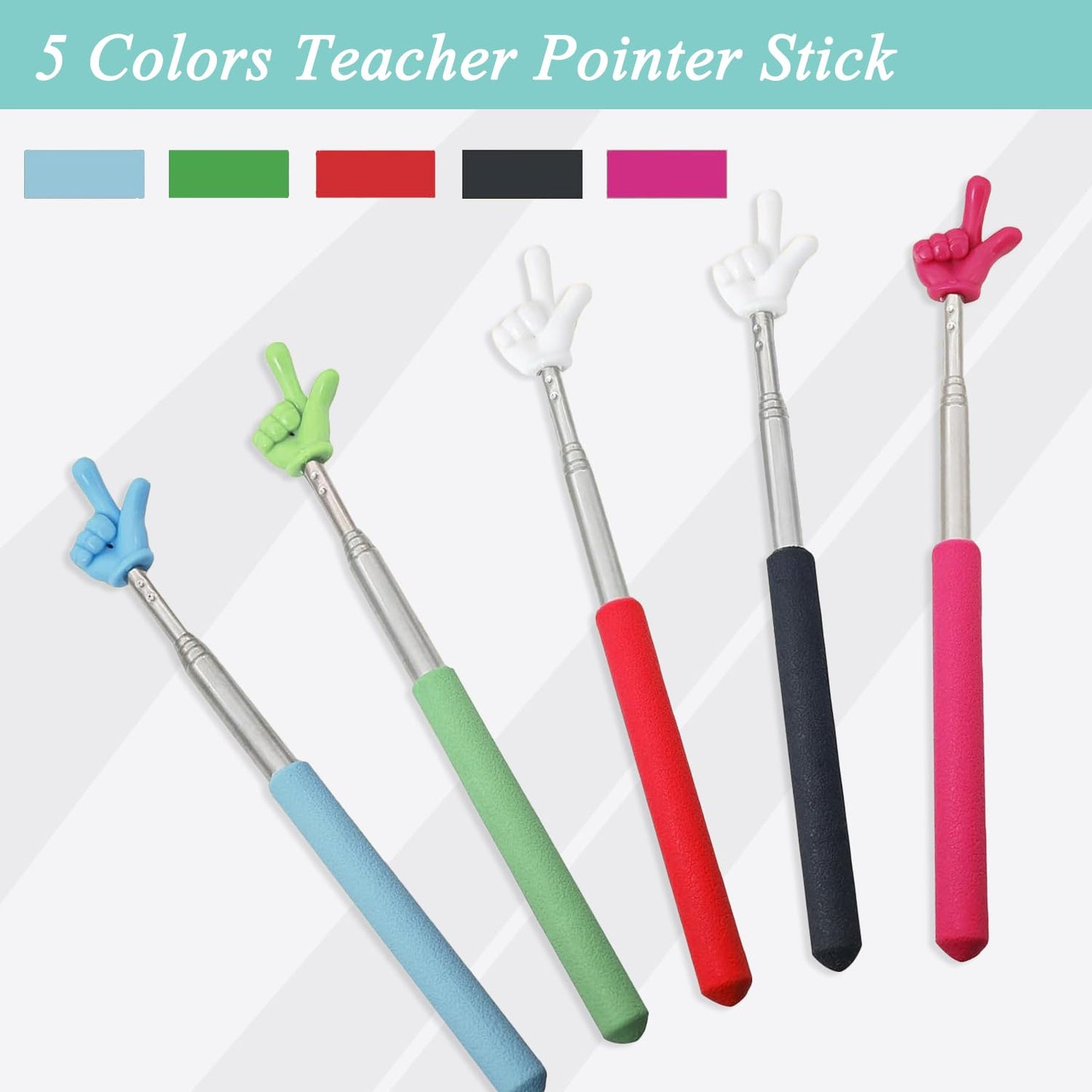 Kamwuld 5Pcs Pointer Finger Stick - Multipurpose Teacher Supplies Pointer Stick,Engaging Colors - Classroom Essentials for Effective Presentations