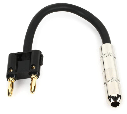 Hosa BNP-116BK 1/4 inch TS Female to Dual Banana Speaker Adapter - Black