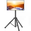 Tripod TV Stand for 23-75 inch Flat Screen/Curved TVs up to 100 lbs, Outdoor TV Stand with ±15° Tilt, Height Adjustable Portable TV Stands with Safety