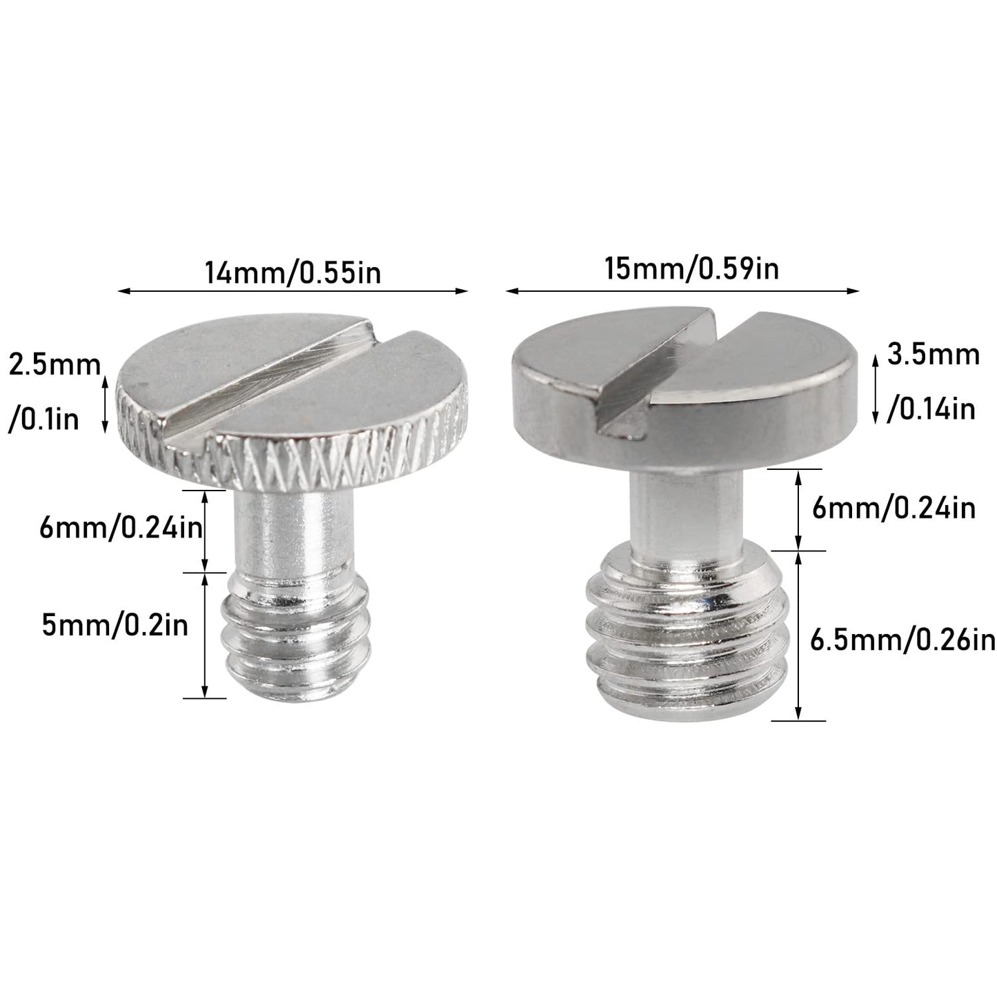 Camera Quick Release Screw LUORNG 3PCS 3/8 Inch and 3PCS 1/4 Inch Camera Quick Release Screw Tripod Screw Adapter Connecter DSLR Camera Rig