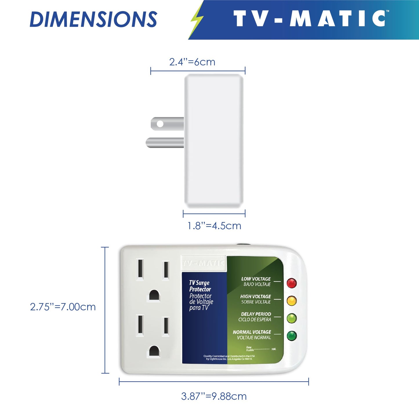 Electronic Voltage & Surge Protector for Smart TV, Game Consoles and Entertainment Center, Protects Against High and Low Voltage, Brownout, Spikes