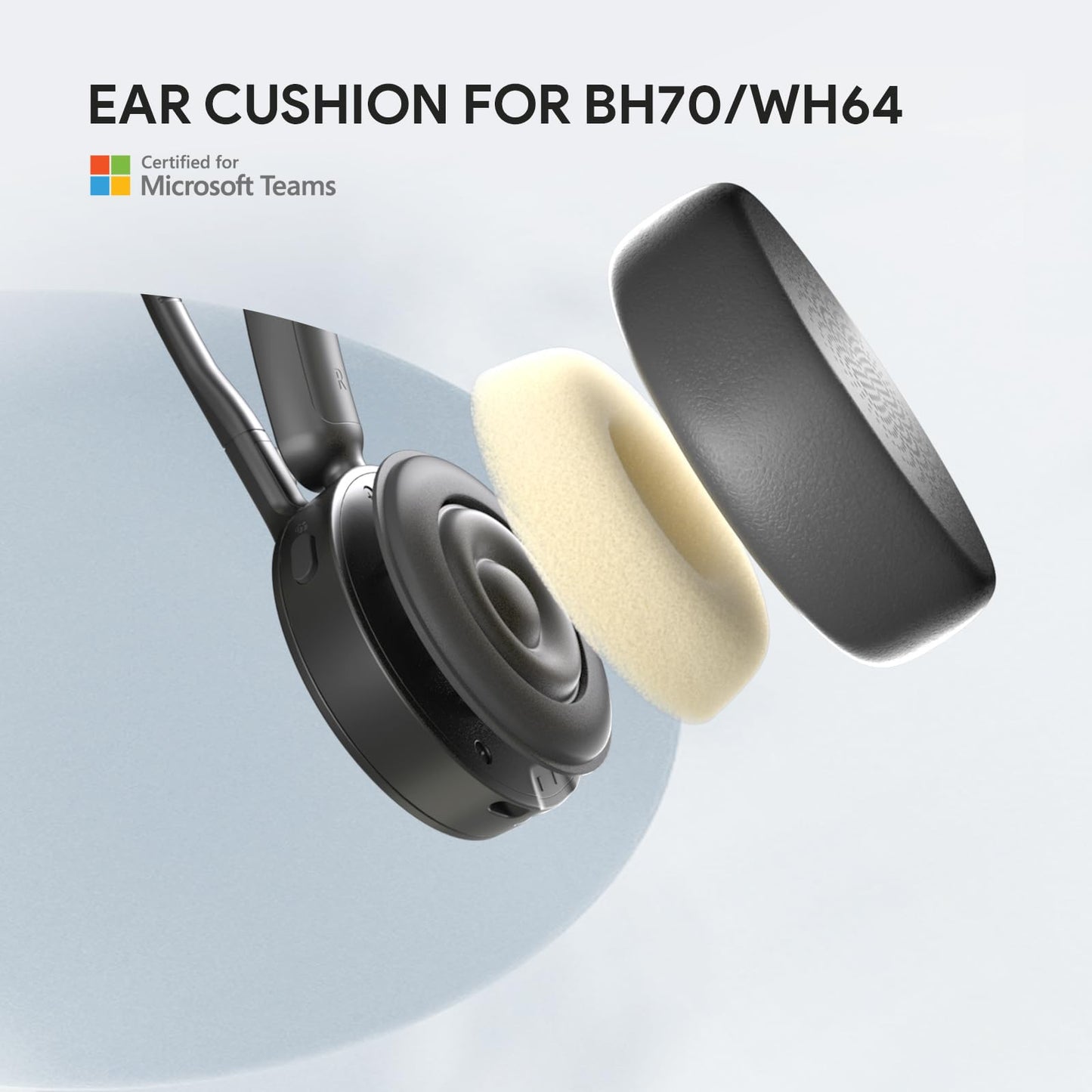 Yealink Ear Cushion for BH70/WH64 (1 Pair) Replacement, NOT Include Headset in Package