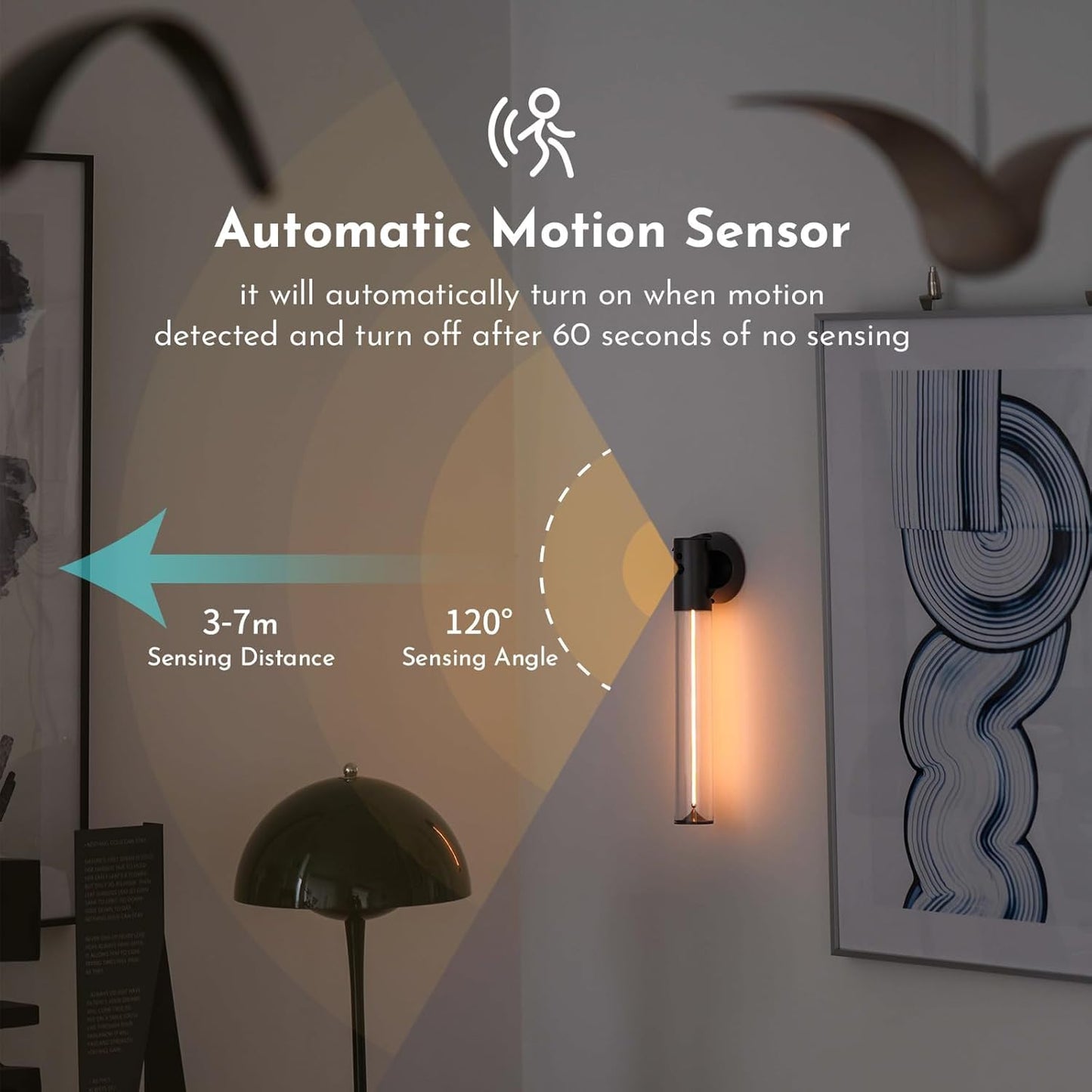 AUGE LIGHT Motion Sensor Wall Sconce Motion Sensor Light Magnetic Body Sensor Wall Light Wall Sconce Rechargeable USB Torch Light Cordless Handheld