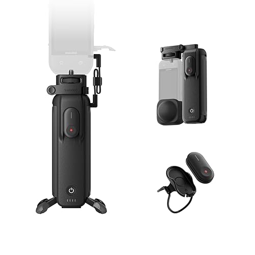 Insta360 FOMO Power Handle with 6100mAh Battery, Mini Remote, Foldable Quadpod, Pre-Recording Support for X5, X4, X3, X4 Air, Travel Vlogging, Outdoor