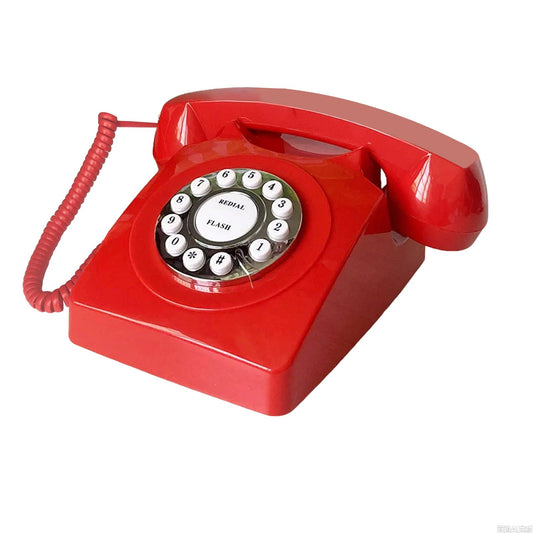 Landline Phones for Home, TelPal Corded Home Phone, Retro Desktop House Phone, Classic Vintage Old Fashion Telephone for Home, Office & Hotel, Red