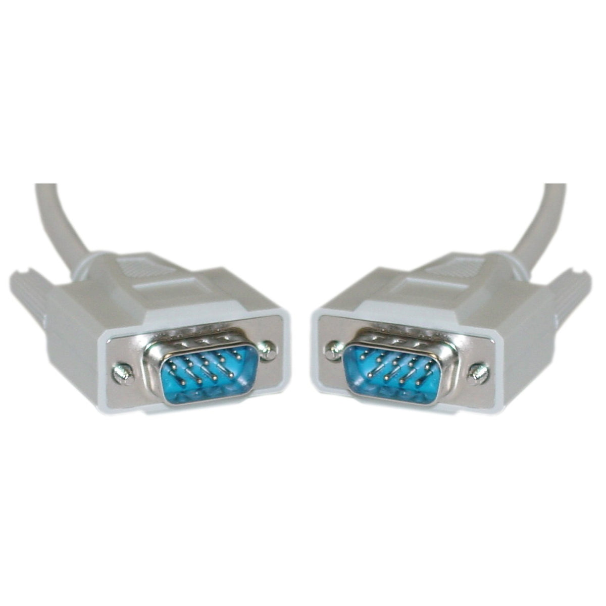 CableWholesale 15 feet Serial Cable, DB9 Male to Male, 28 AWG, 9 Conductor, 1:1, Beige, RS-232 for Printer, Modems, Networks, UL Rated, 9 Pin Serial