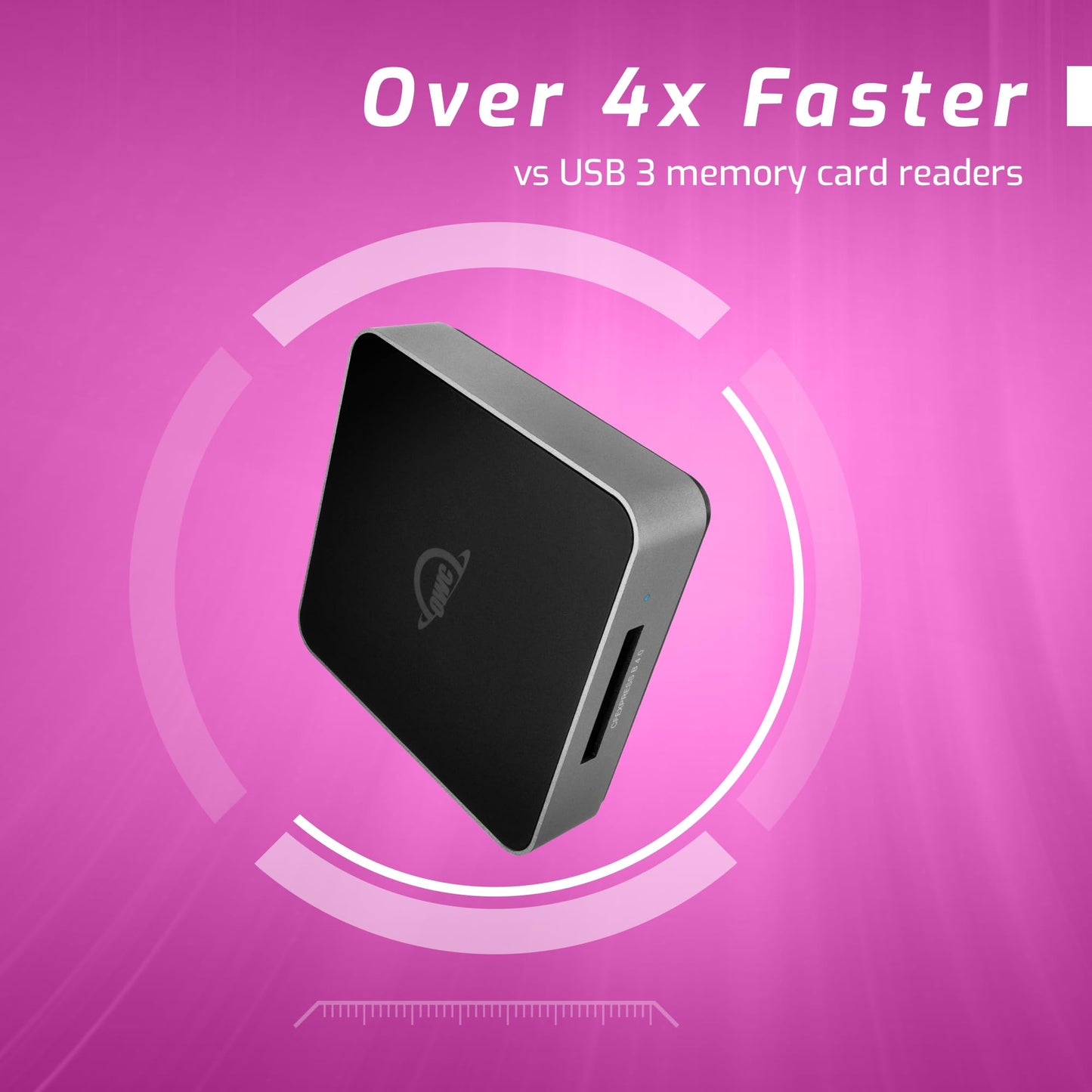 OWC Atlas USB4 CFexpress 4.0 Type B Card Reader, 40Gb/s USB4 USB-C Port, Bus Powered, Includes Type A>B Adapter for Fast ingest of Type A Cards, Up