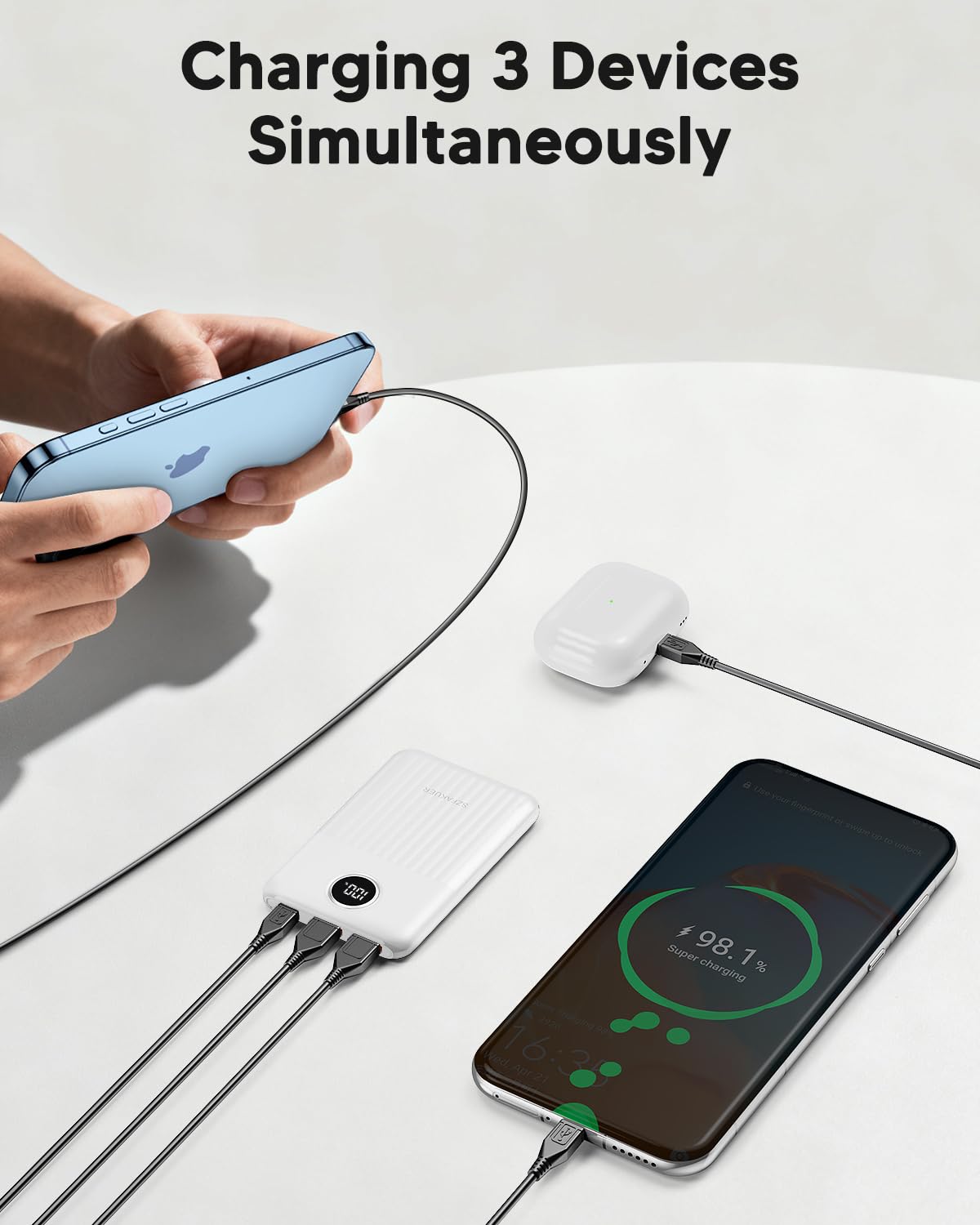 Szfakuer Portable Charger,Ultra Slim 10000mAh 22.5W Power Bank,USB C in/Output Fast Charging Mini Battery Pack Compatible with iPhone 17 16 15 14