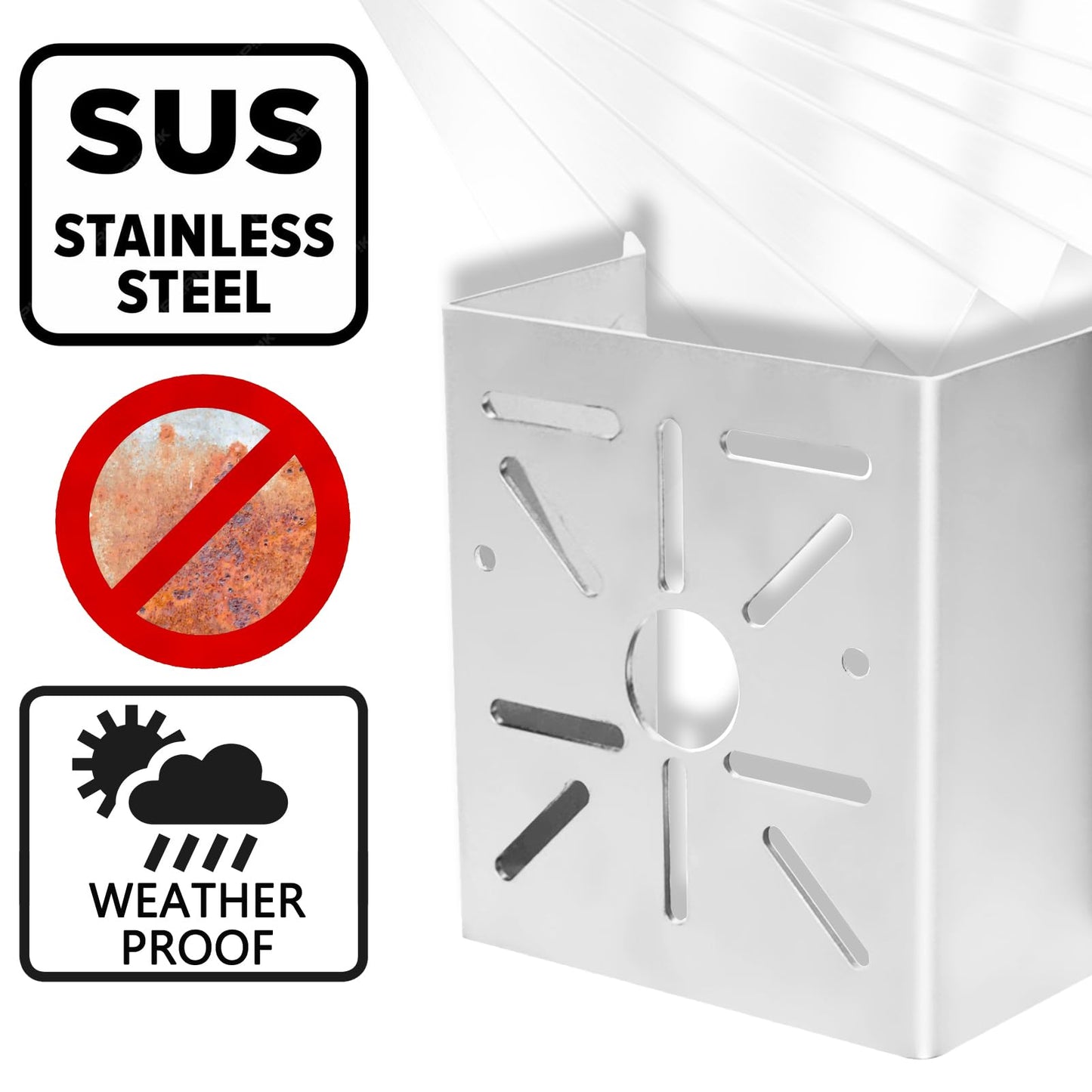 cammount Exterior Wall Corner Mount Bracket Stainless Steel for Surveillance Systems, Corner Mount Holder for Security Cameras Installing to Reach A