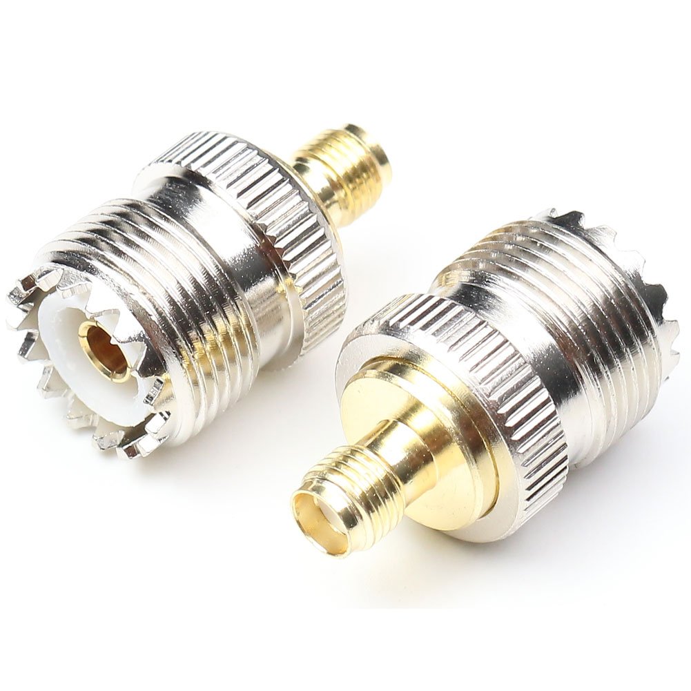 ANHAN SMA Female to UHF Female Connector Pl259 Female Coax Connector Two Way Ham CB Radio Connectors SO239 Female Adapter for BAOFENG UV-5R Series