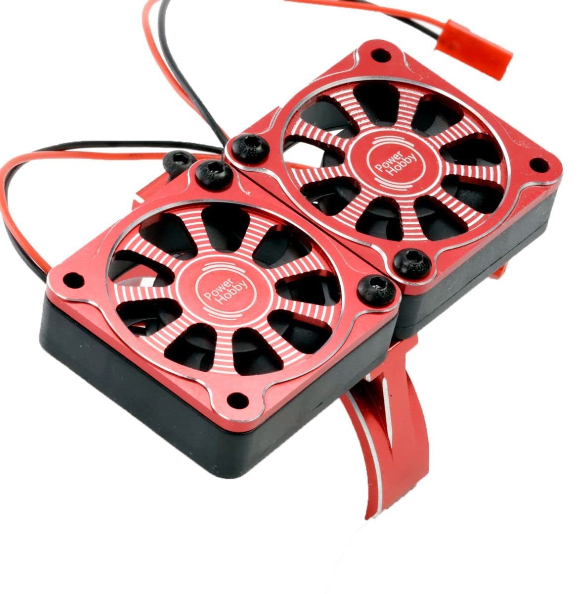 Power Hobbies Aluminum Heatsink 40mm 1/8 1/6 1/7 Dual High Speed Cooling Fans w/Cover (Red)