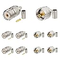 Superbat SO239 + PL259 Crimp Connector Kit PL-259 SO-239 Solder Connectors Crimp with RG58 RG142 RG400 LMR195 RG303 RG141 Low Loss Coaxial Coax Cable