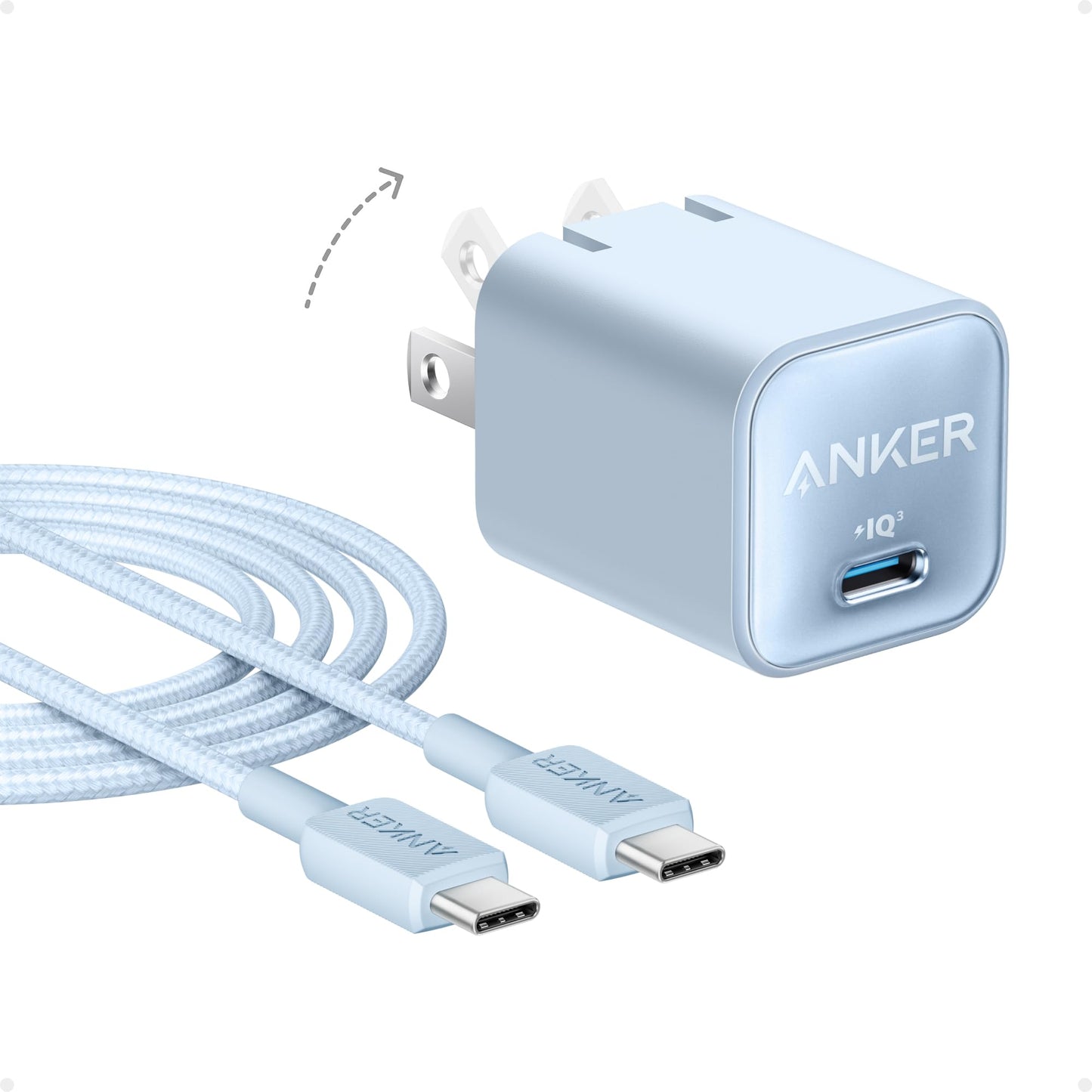 Anker Nano Phone Charger, 30W Portble and Foldable USB C GaN Charger