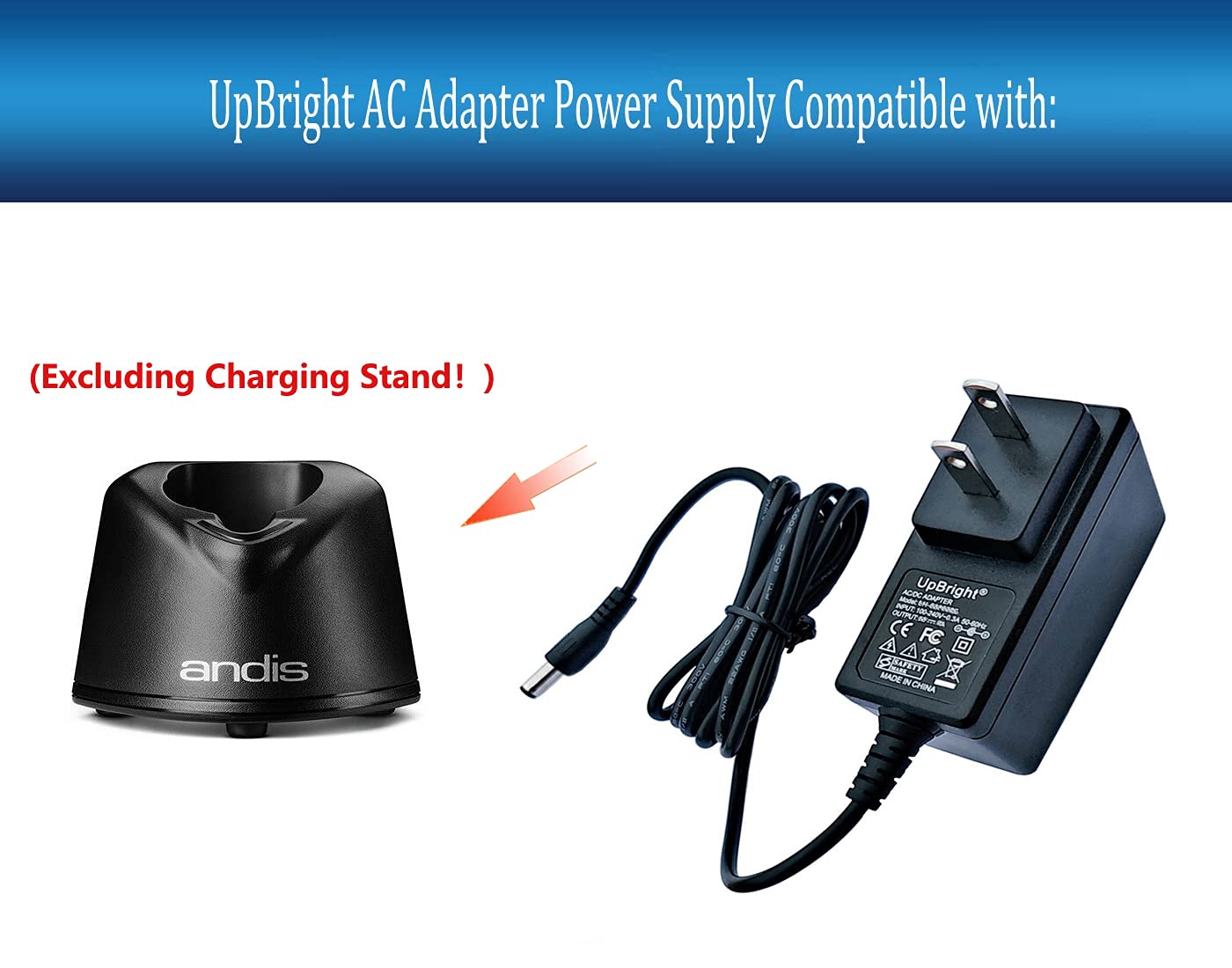 UpBright 15V AC/DC Adapter Compatible with Andis Supra ZR II DBLC DBLC-2 79072 79066 201246 Li-Ion Battery Clipper Beard Trimmer 79025 79005 AN 79000…