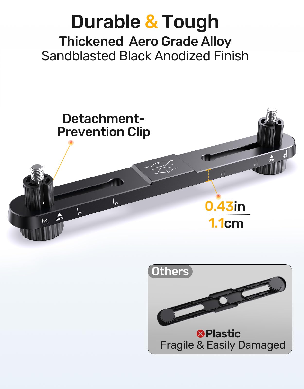 Stereo Mic Bar, Adjustable Dual Microphone Mount Bar,Universal Double Mic Holder for Stand,Precision Stereo Spacing Mic Bar for Podcast,Live