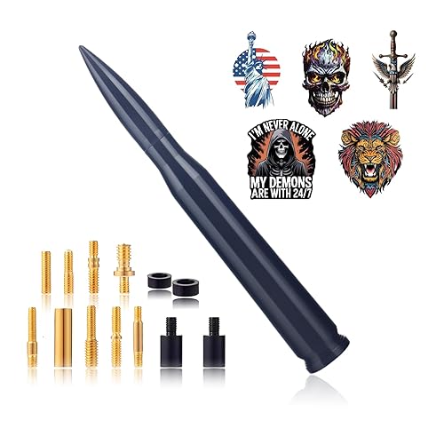Bullet Antenna 50 Car Bullet Antenna,Compatible Silverado 1500 Ford F150 Dodge Ram 1500 GMC Sierra 1500 Ranger Short Replacement Antena para Carro