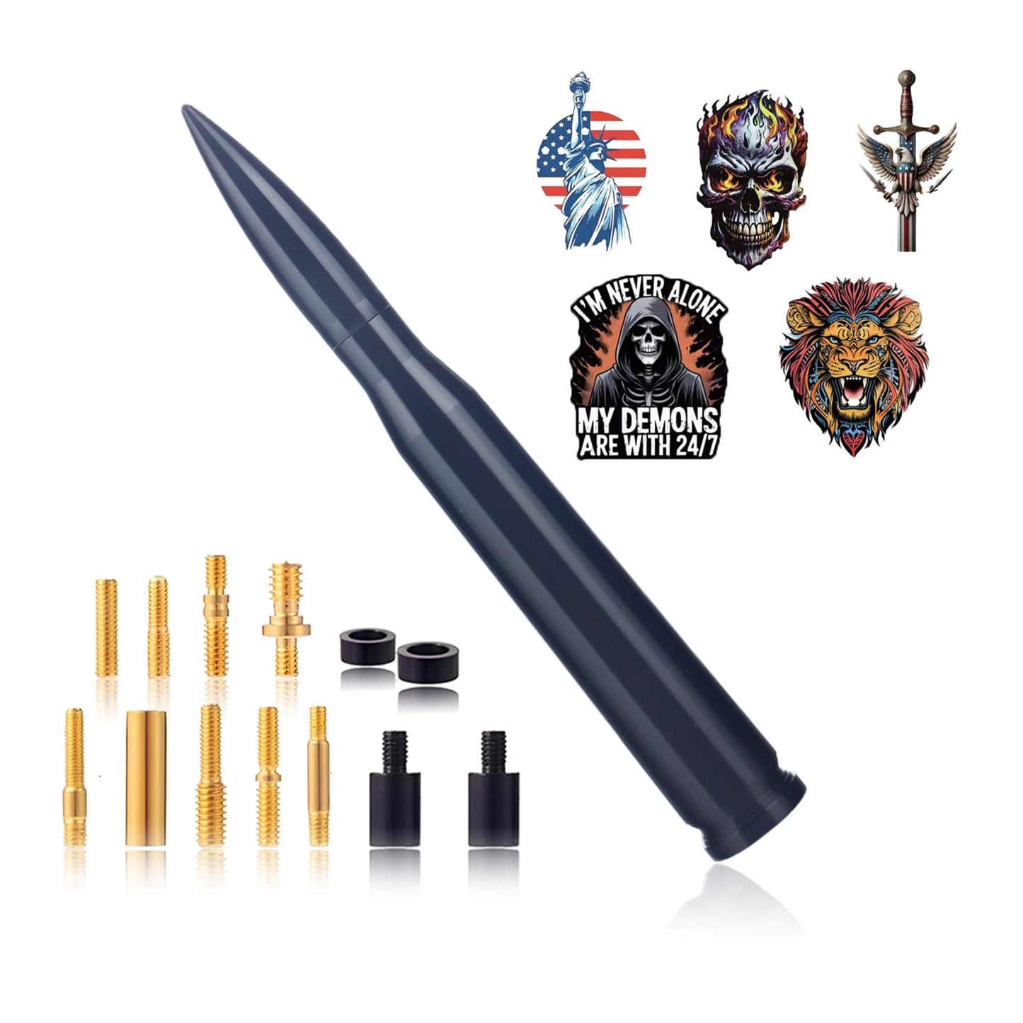 Bullet Antenna 50 Car Bullet Antenna,Compatible Silverado 1500 Ford F150 Dodge Ram 1500 GMC Sierra 1500 Ranger Short Replacement Antena para Carro
