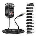 Powseed 6V 9V 12V 15V 18V 20V 24V DC Power Supply Universal AC Adapter 5V 1A USB Charger for Electronics LED Strip Light CCTV Camera Router Lamp…