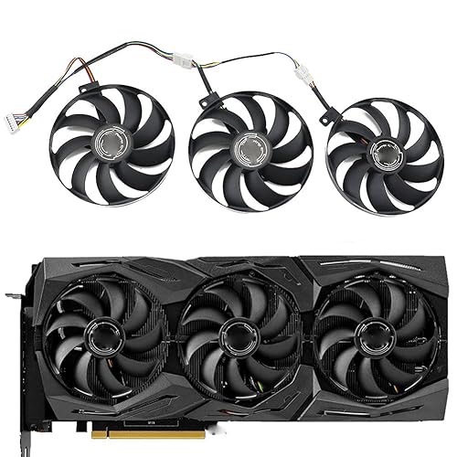 CCVA T129215SU 7Pin GPU Card Cooler Fans for ASUS ROG StrixGeForce RTX 2060 2080 2080 Ti or RX 5600 XT RX 5700XT Fan 1 Set